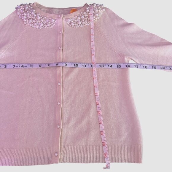 Cynthia Cynthia Steffe Womens Cream Cashmere Beaded Faux Pearl Cardigan Size S - Picture 5 of 7